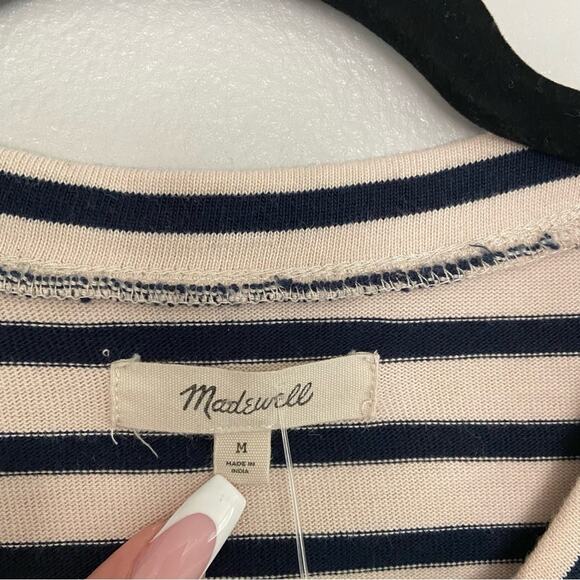 Madewell Stripe Play Ruffle Cuff Top Medium - Picture 4 of 7